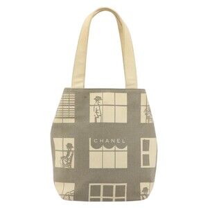 Chanel Canvas Window Line Tote Beige
